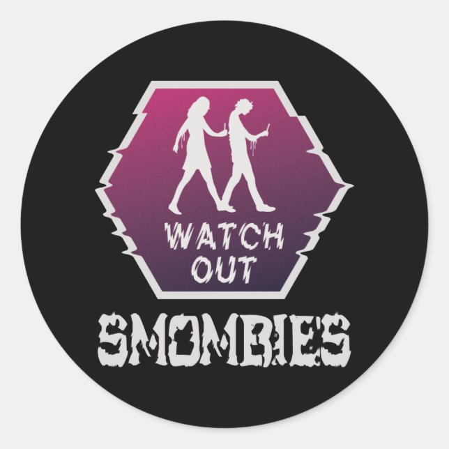 Sticker Rond Attention aux mombies (Devant)