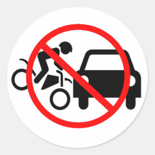 Sticker Rond Attention Aux Motos