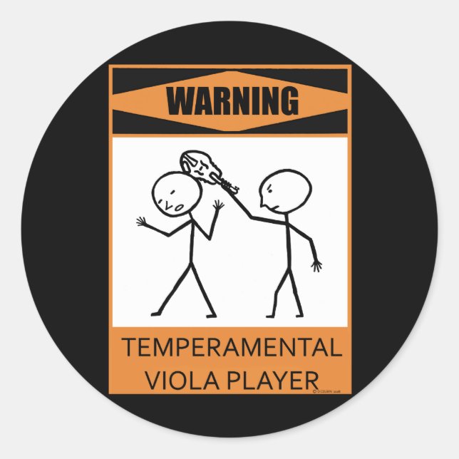 Sticker Rond Attention! Joueur Temperamental Viola (Devant)