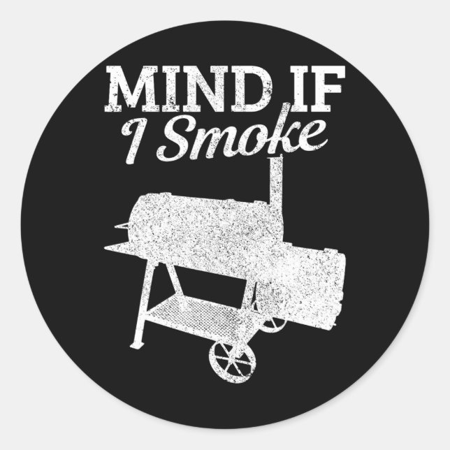 Sticker Rond Attention si je fume Barbecue Grillmaster Fumer de (Devant)