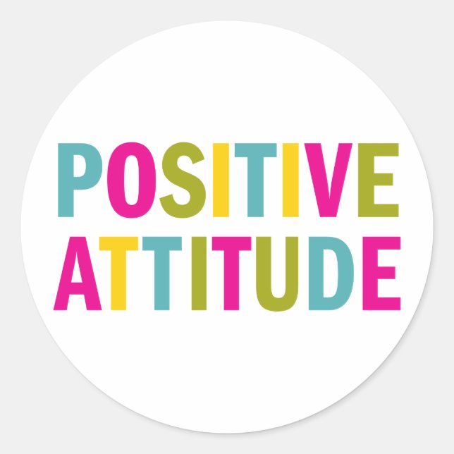 Sticker Rond Attitude positive dans les couleurs vives (Devant)