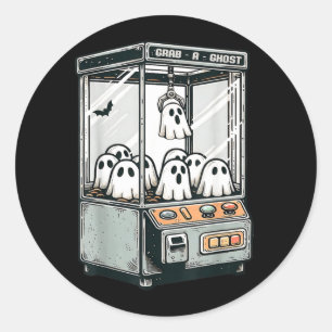 Sticker Rond Attrape un fantôme machine à griffe arcade drôle H