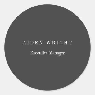 Sticker Rond Attrayant Classique Minimaliste Noir