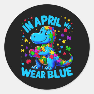 Sticker Rond Au Awareness T-Rex Dino