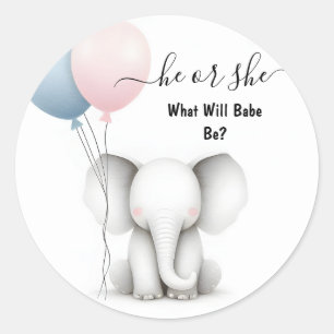 Sticker Rond Au Big Zoo Bébé Eléphant Blanc Naissance Sexe Révé