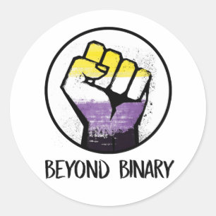 Sticker Rond Au-delà du binaire 