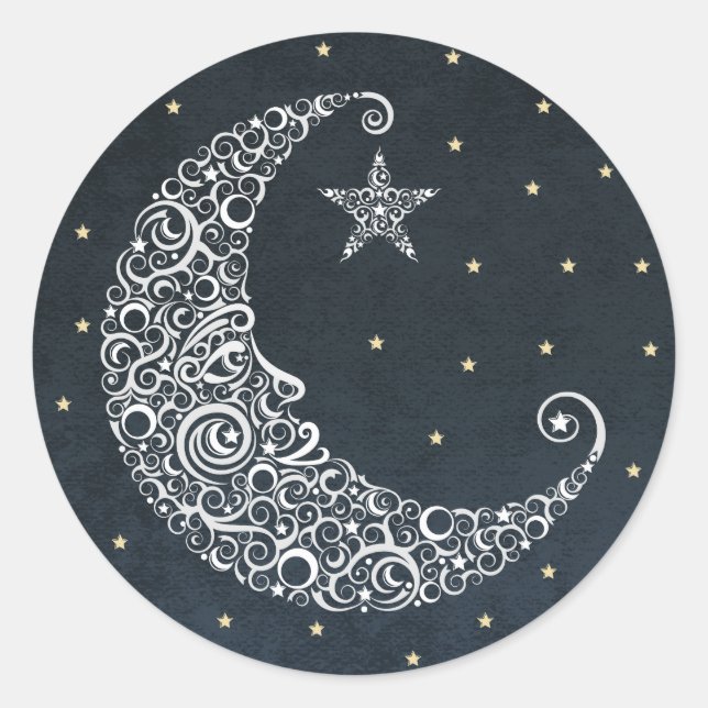 Sticker Rond Au-dessus de la lune (Devant)