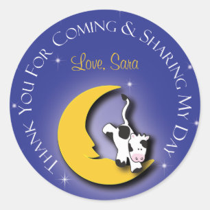 Sticker Rond Au-dessus de la lune   Favoriser l'autocollant
