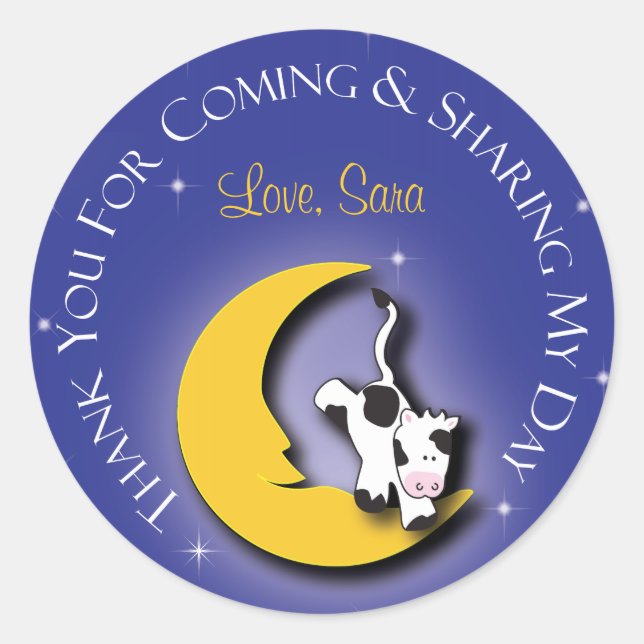 Sticker Rond Au-dessus de la lune | Favoriser l'autocollant (Devant)