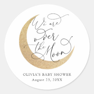 Sticker Rond Au-dessus du Baby shower de la Lune