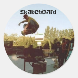 Sticker Rond au-dessus du barbecue, skateboard