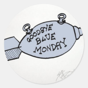 Sticker Rond Au revoir lundi bleu