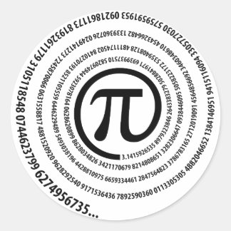 Sticker Rond Au Signe Pi, Version Spirale