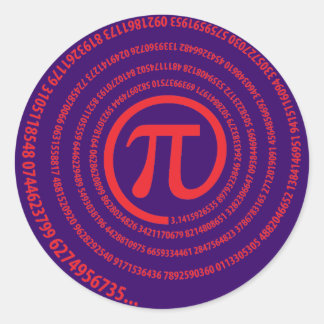 Sticker Rond Au Signe Pi, Version Spirale