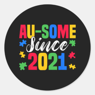 Sticker Rond Au-some depuis 2021 4 ans Sensibilisation sur l'au