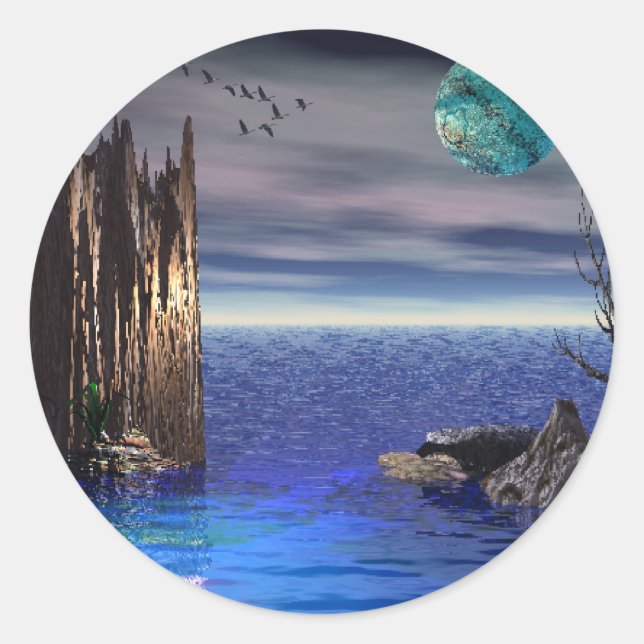 Sticker Rond Au sommet du monde (Devant)