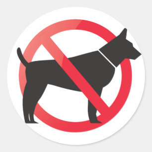 Sticker Rond Aucun chien autorisé