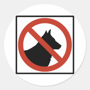 Sticker Rond Aucun chien autorisé / Aucun animal de compagnie S