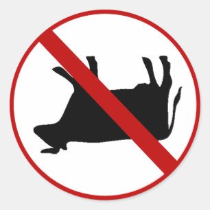 Sticker Rond AUCUN emboutage de vache !