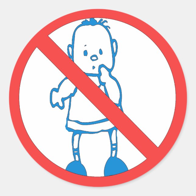 Sticker Rond Aucun Enfant N'Est Autorisé (Devant)