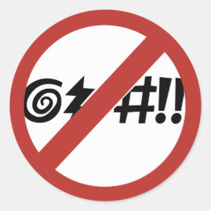 Sticker Rond Aucun maudire permis, signe, la Virginie, USA