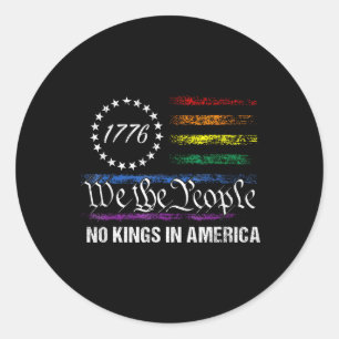 Sticker Rond Aucun Rois En Amérique Nous Le Peuple Drapeau Poli