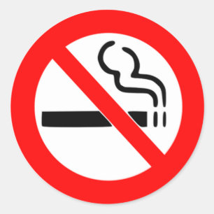 STICKER ROND AUCUN SIGNAL FUMEUR - INTERDIRE LA CIGARETTE