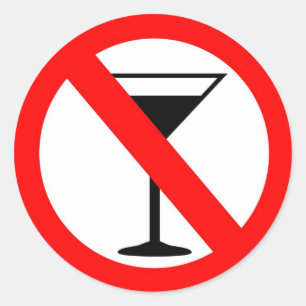 Sticker Rond Aucun signe d'alcool