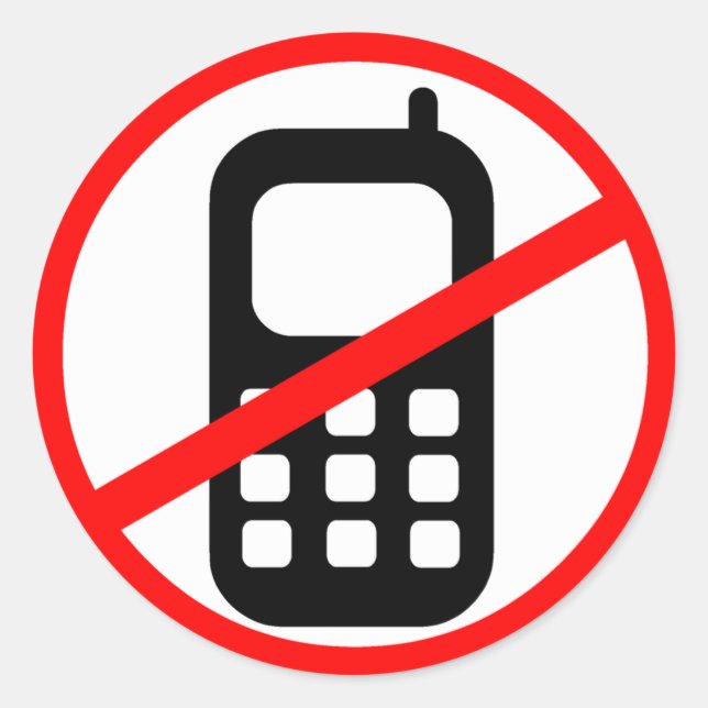 Sticker Rond Aucun symbole de téléphone mobile (Devant)