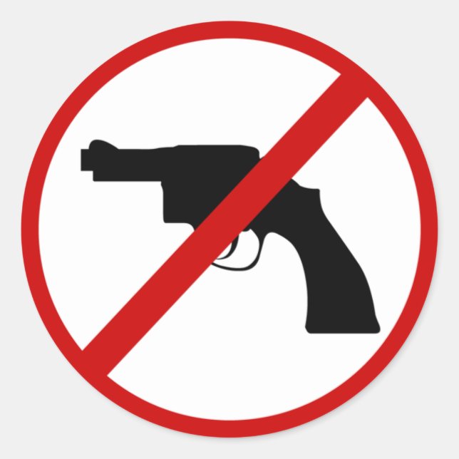 Sticker Rond Aucune arme (Devant)