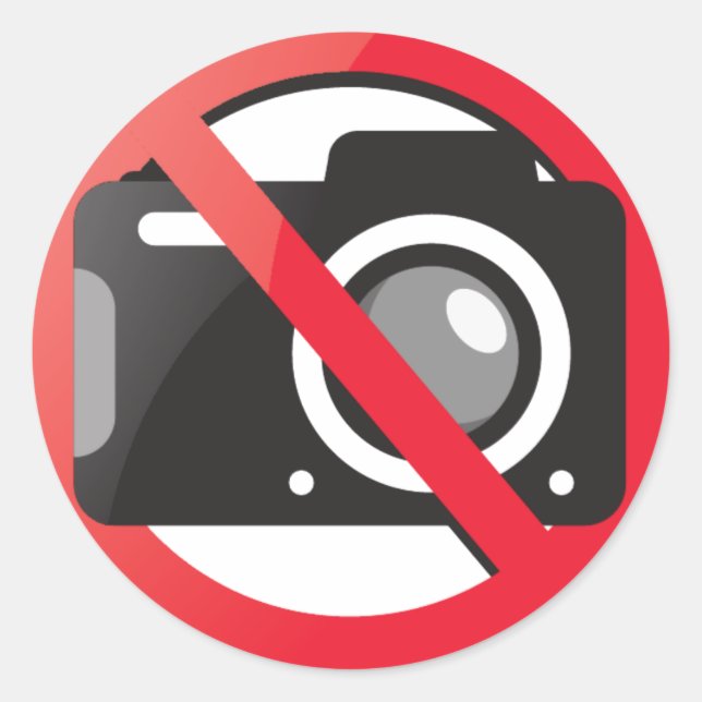 Sticker Rond Aucune caméra autorisée (Devant)