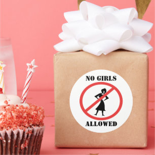 Sticker Rond Aucune fille autorisée