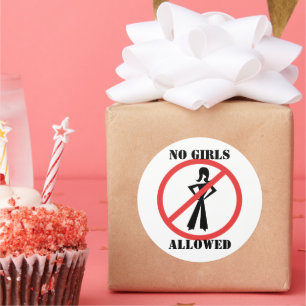 Sticker Rond Aucune fille autorisée