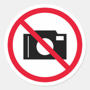 Sticker Rond Aucune photo caméra interdit symbole de signe