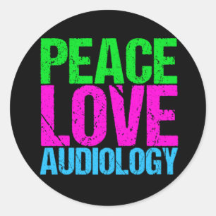 Sticker Rond Audiologie d'amour de paix