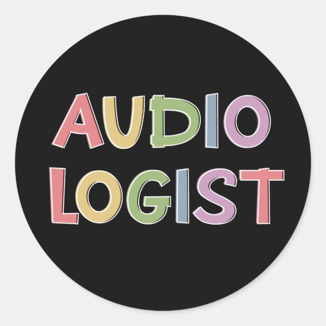 Sticker Rond Audiologiste Docteur en audiologie Diplômes (Devant)