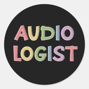 Sticker Rond Audiologiste Docteur en audiologie Diplômes