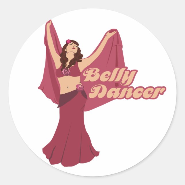 Sticker Rond Audrey Rose danseuse du ventre (Devant)