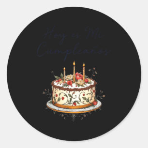Sticker Rond Aujourd'hui C'est Mon Anniversaire Avec Gâteau Spa