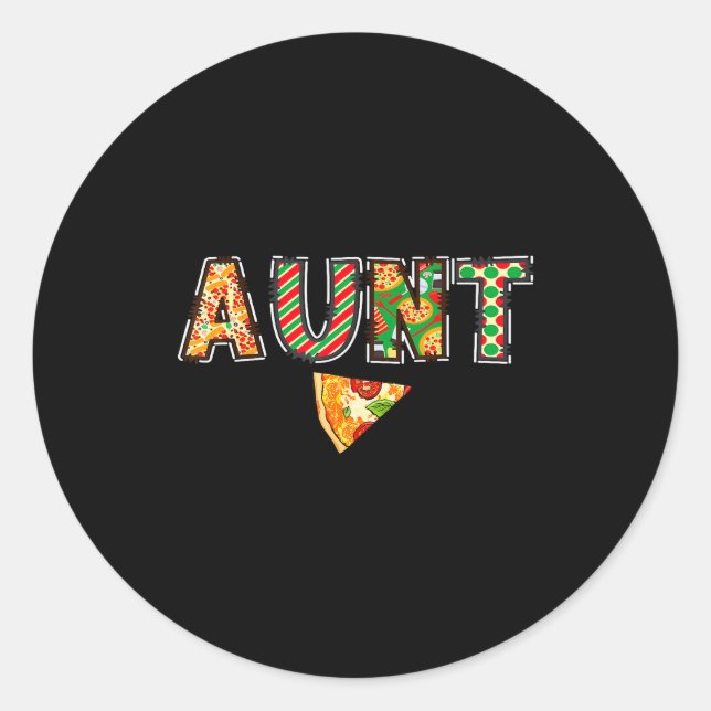 Sticker Rond Aunt Zza Birthday Squad Crew Family Matching  (Devant)