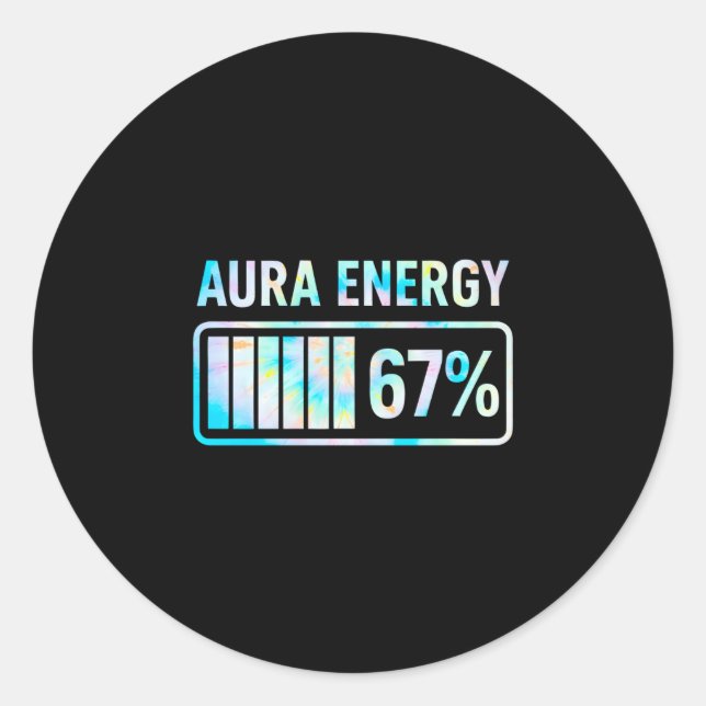 Sticker Rond Aura Energy 67 67 Six Sept Mèmes (Devant)