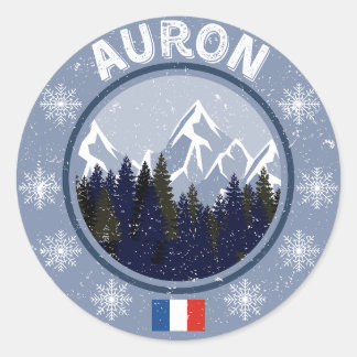 Sticker Rond Auron Station de Ski