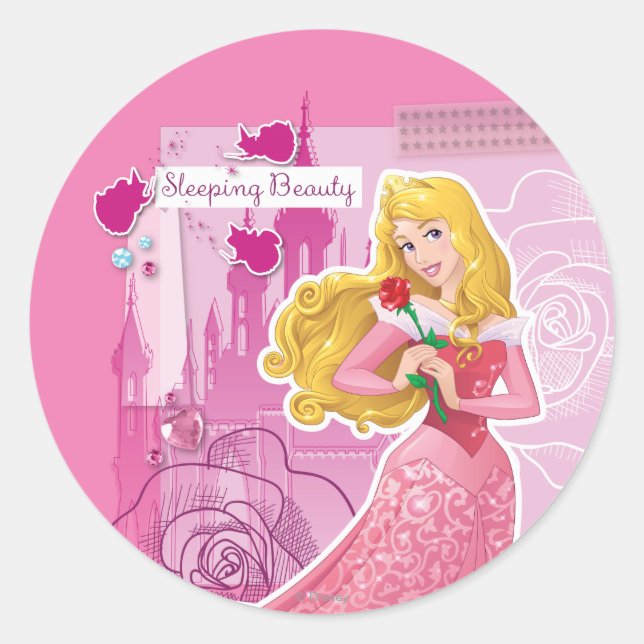 Sticker Rond Aurora - Beauté dormante (Devant)