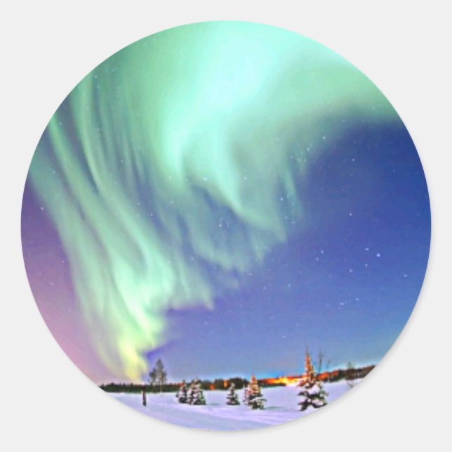 Sticker Rond Aurora Borealis (Devant)