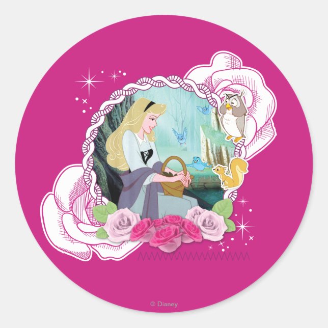 Sticker Rond Aurora - Doux et gracieux (Devant)