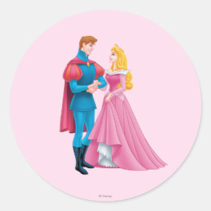 Sticker Rond Aurora et Prince Phillip