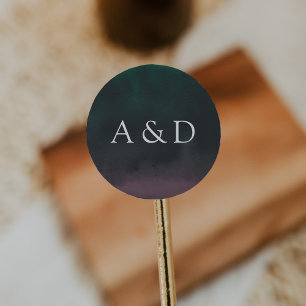 Sticker Rond Aurora   Monogramme Mariage auriculaire nord