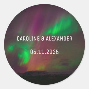 Sticker Rond aurores boréales Aurora Borealis Mariage de ciel n