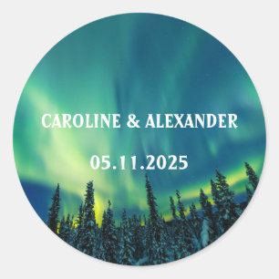 Sticker Rond aurores boréales Aurora Borealis Mariage de ciel n