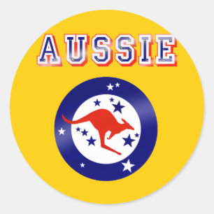Sticker Rond Aussie Kangaroo logo emblème